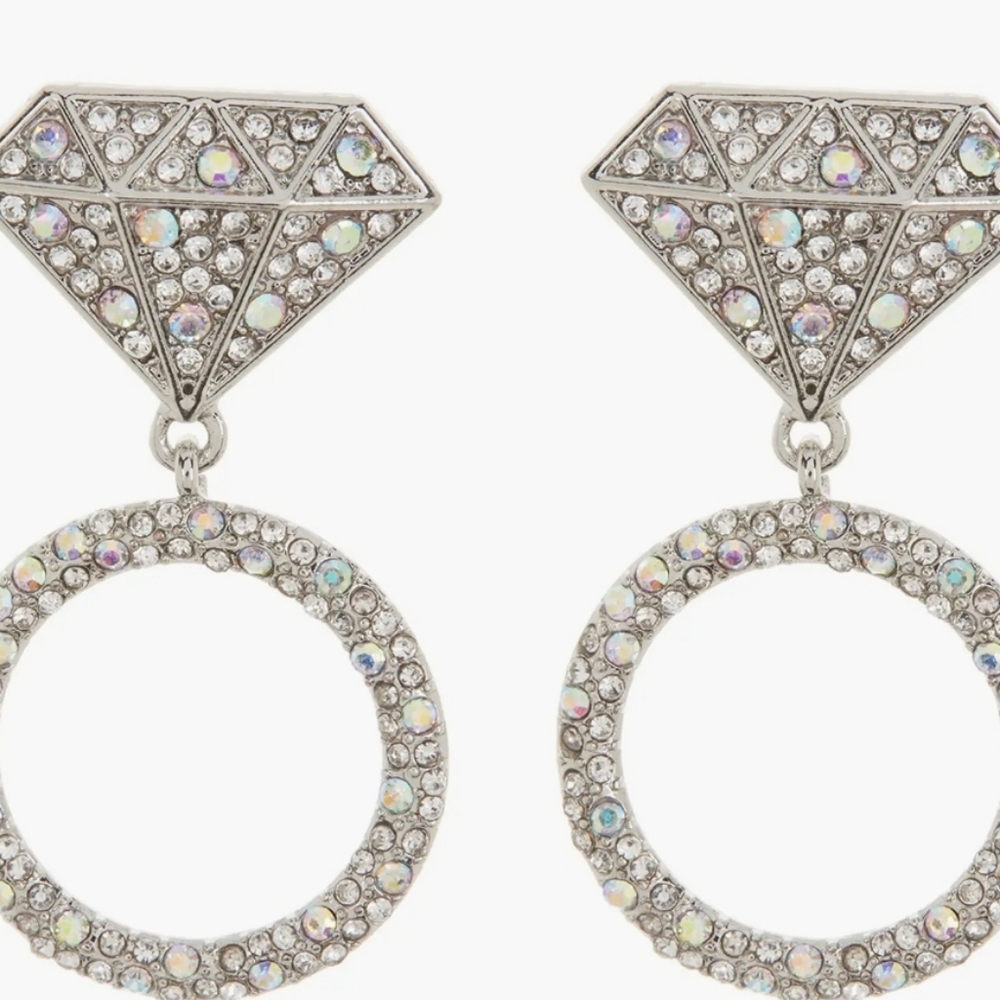 BaubleBar Yes! Being Engaged Rocks Earrings in Silver